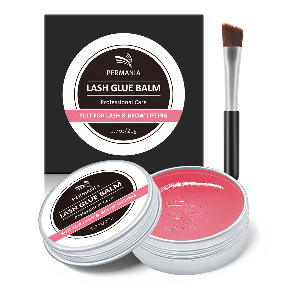 Permania Lash Lift Balm - Strawberry Adhesive, Strong Viscosity For Lash Perm & Brow Lamination 20G