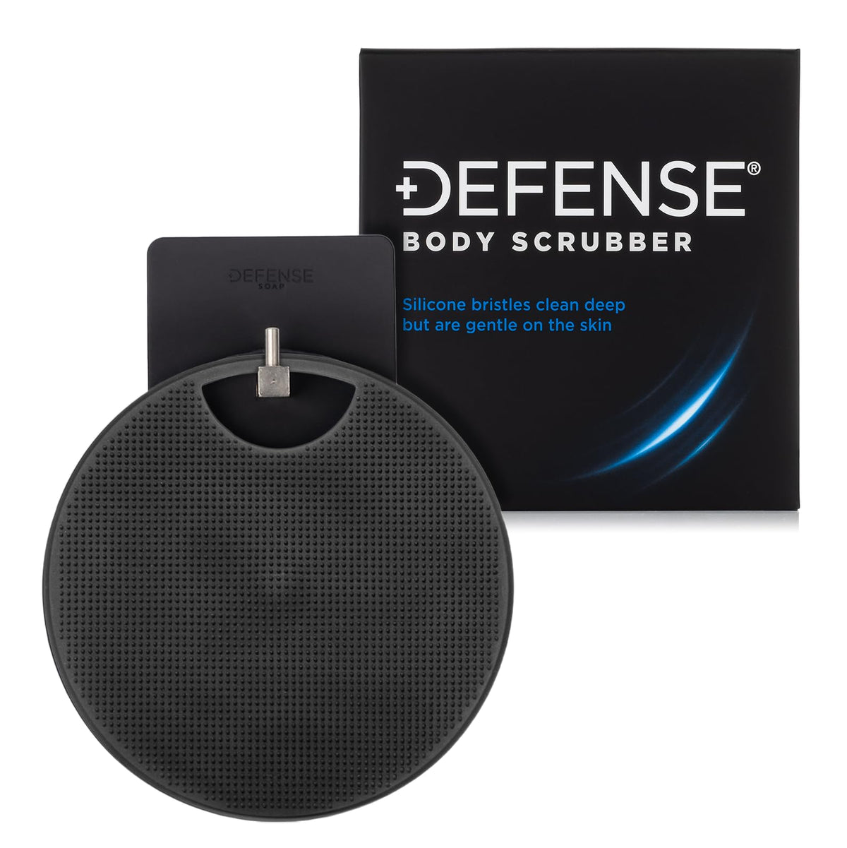 Defense Soap Body Scrubber And Shower Hook Combo Set - Silicone Cleaning Solution