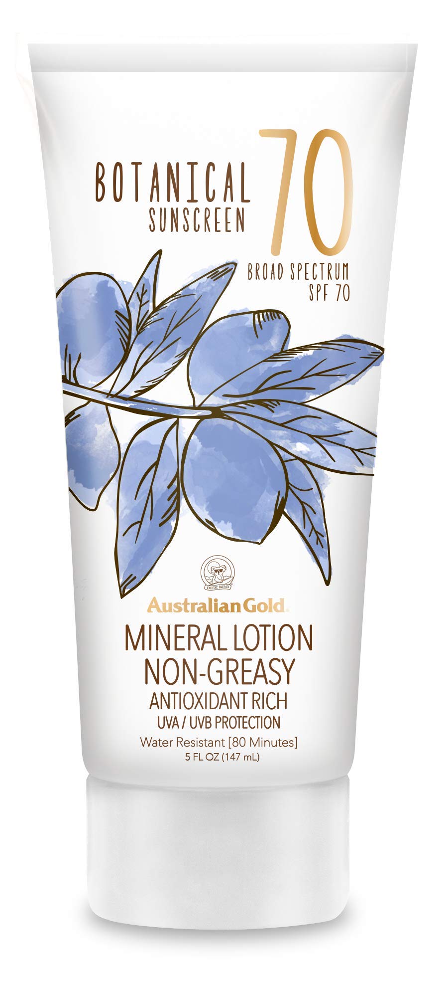 Australian Gold Spf 70 Mineral Sunscreen Lotion, Water-Resistant, 5 Oz, Citrus Oasis Fragrance