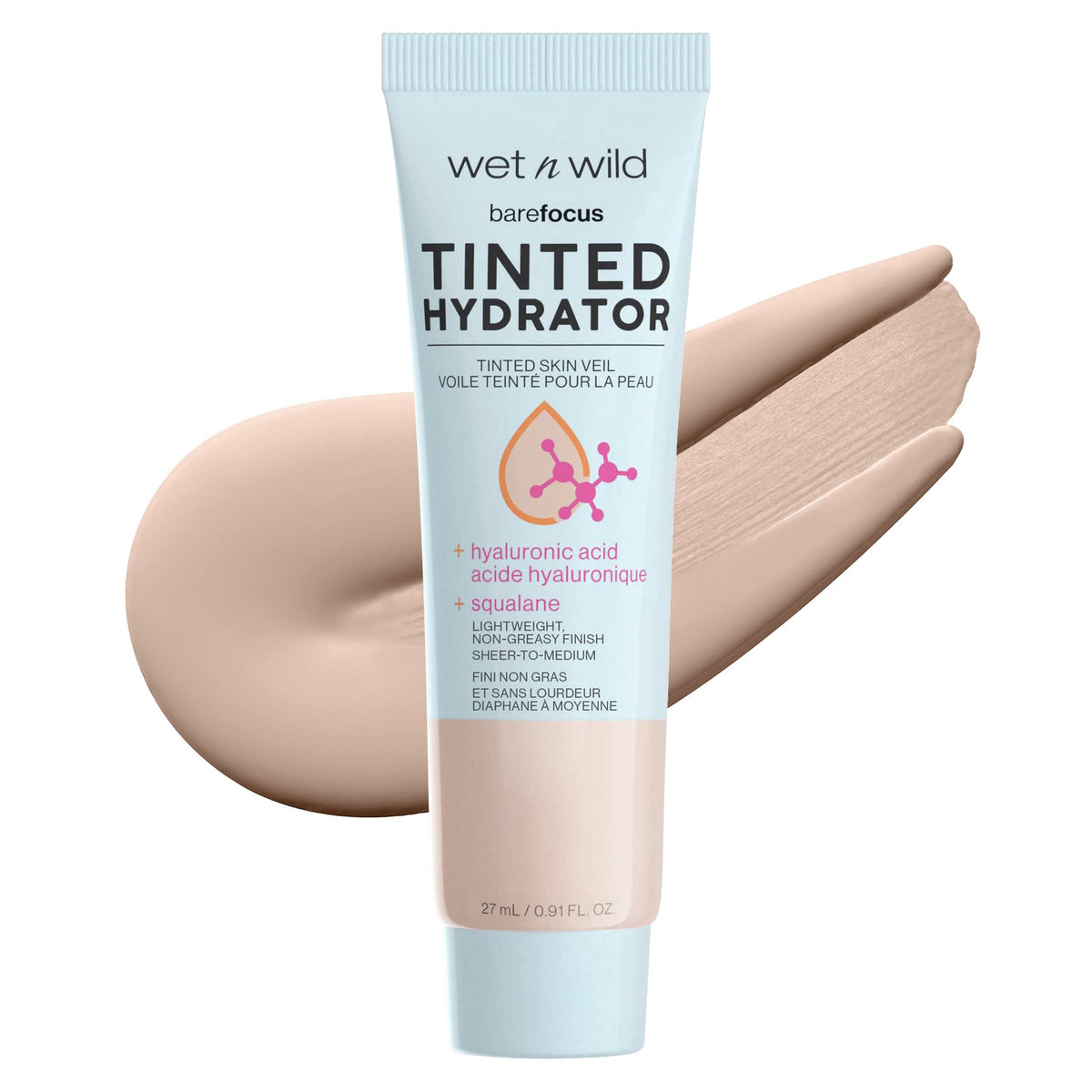 Wet N Wild Bare Focus Tinted Hydrator, Fair - Oil-Free, Moisturizing Makeup With Hyaluronic Acid