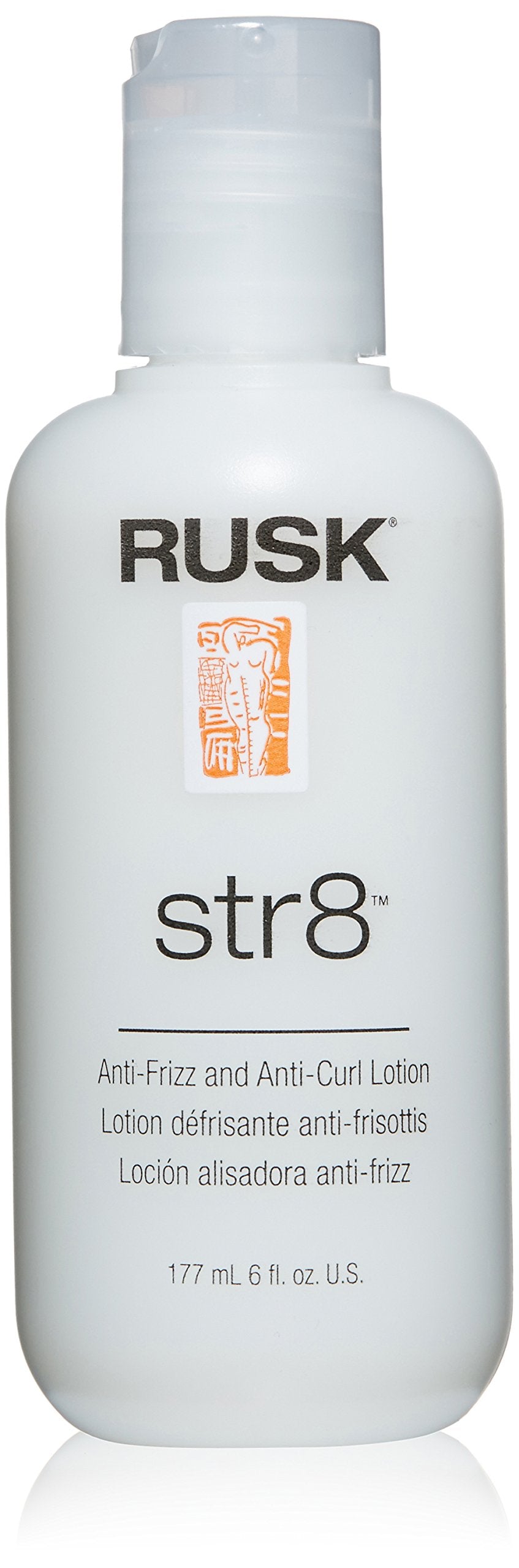 Rusk Str8 Anti-Frizz & Anti-Curl Lotion, Greaseless, 6 Oz, White - Smooths & Elimin