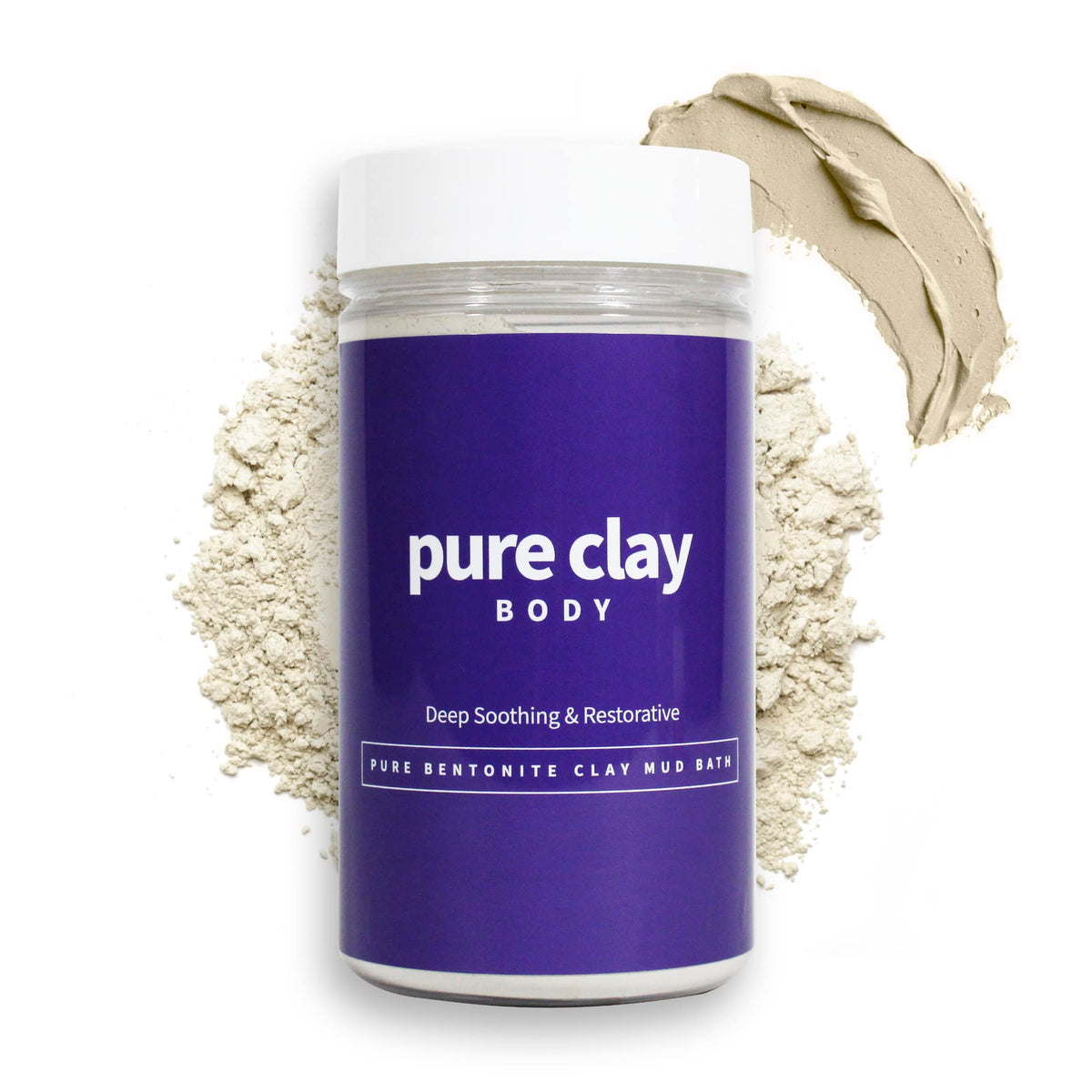 Pure Clay Calcium Bentonite Clay Powder - 100% Natural Detox Body Mud, 32 Oz