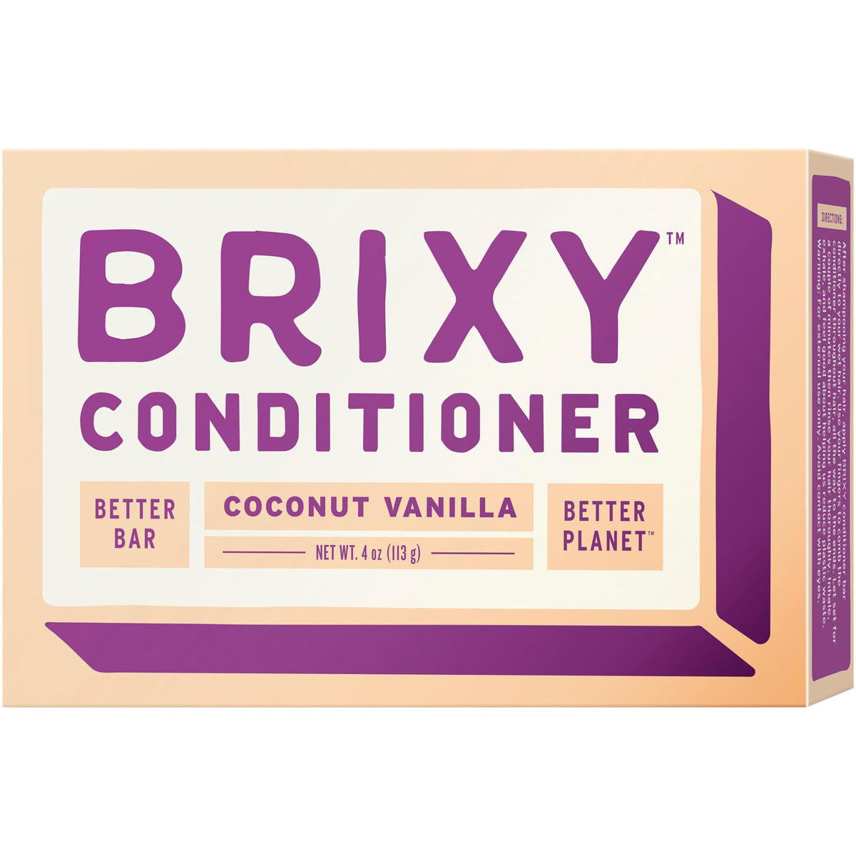 Brixy Coconut Vanilla Conditioner Bar - Hydrating, Ph Balanced, Vegan, Color Safe, 4 Oz