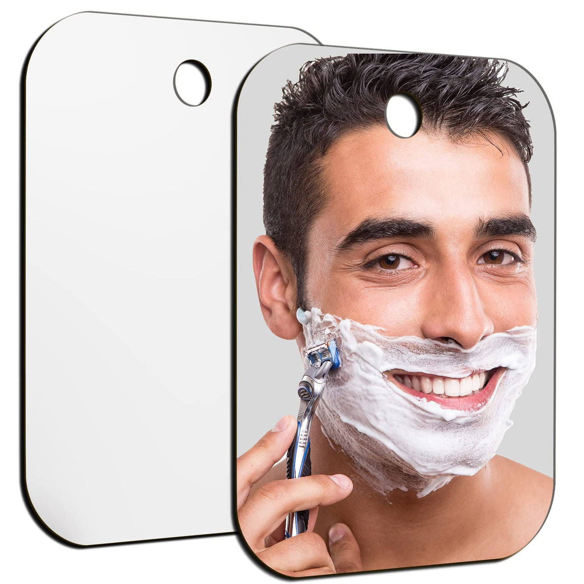 Shatter Mirros Fogless Shower Mirror 6&quot;X4&quot; - Portable Acrylic Travel & Makeup Mirror, Silver