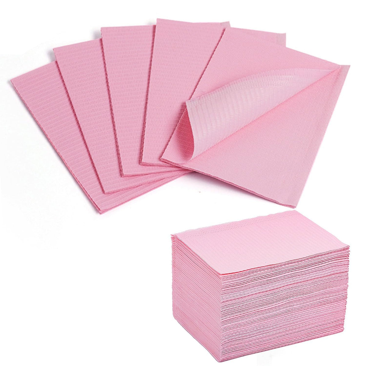 Makartt 50Pcs Pink Disposable Nail Mats - Waterproof Acrylic Nail Practice Towels For Salon