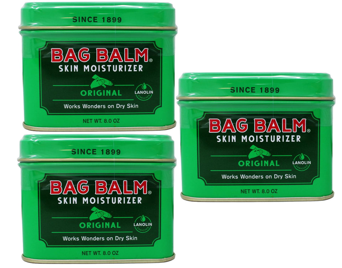 Bag Balm Hand Moisturizer - 8Oz Tin, 3 Pack For Dry Skin, Cracked Hands & Heels, Dog O