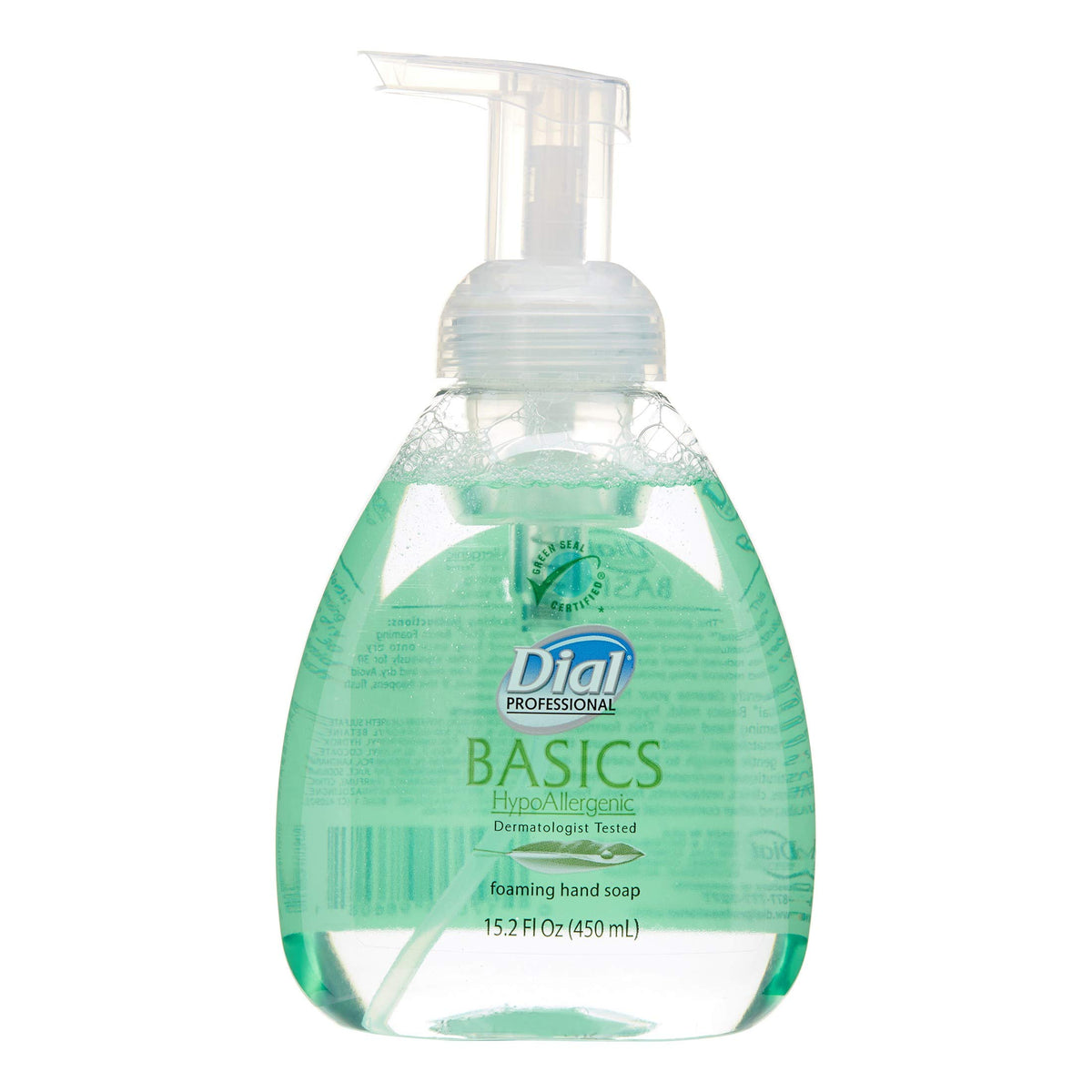 Dial Foaming Hand Soap, Honeysuckle, 15.2 Oz Pump Bottle - Light Green, Bamboo Material