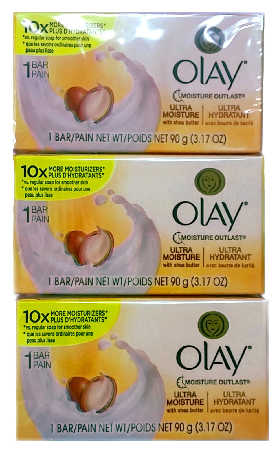 Olay Ultra Moisture Shea Butter Beauty Bar 3.17 oz (3 Bars)