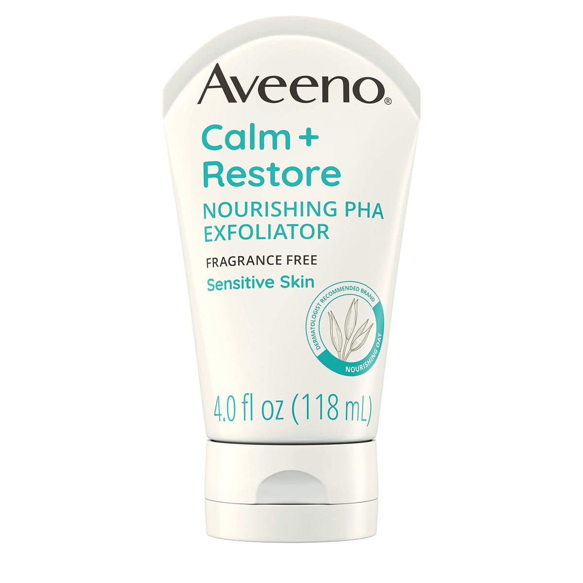 Aveeno Calm + Restore Daily Facial Exfoliator For Sensitive Skin, Fragrance-Free, 4 Fl. Oz