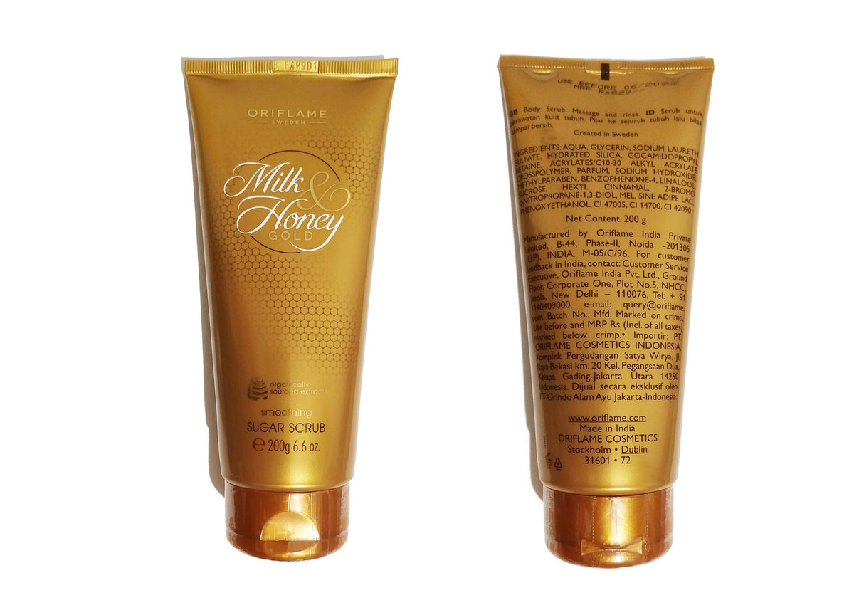 Oriflame Milk & Honey Gold Smoothing Sugar Scrub - 6.6 Oz Exfoliating Body Scrub