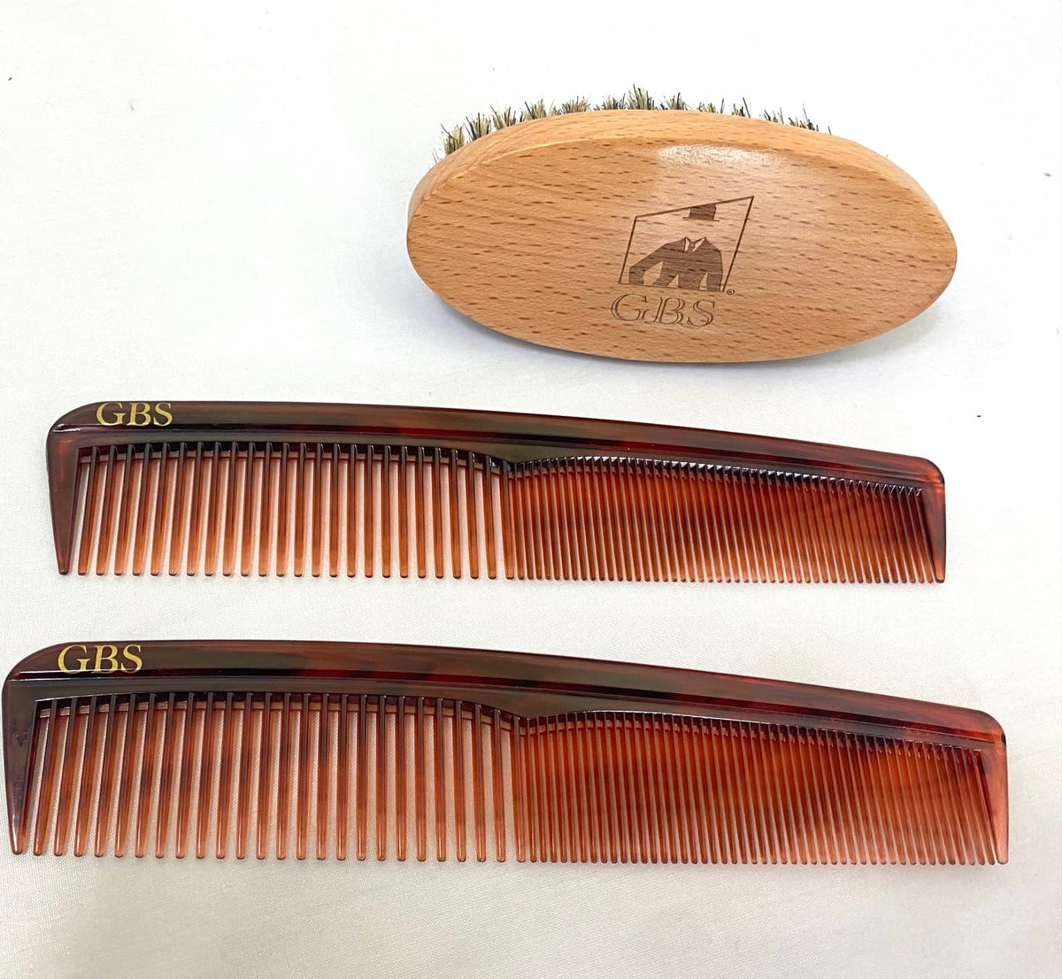 G.B.S Sandalwood Beard Brush And Hair Comb Kit - Wooden Grooming Essentials For Men