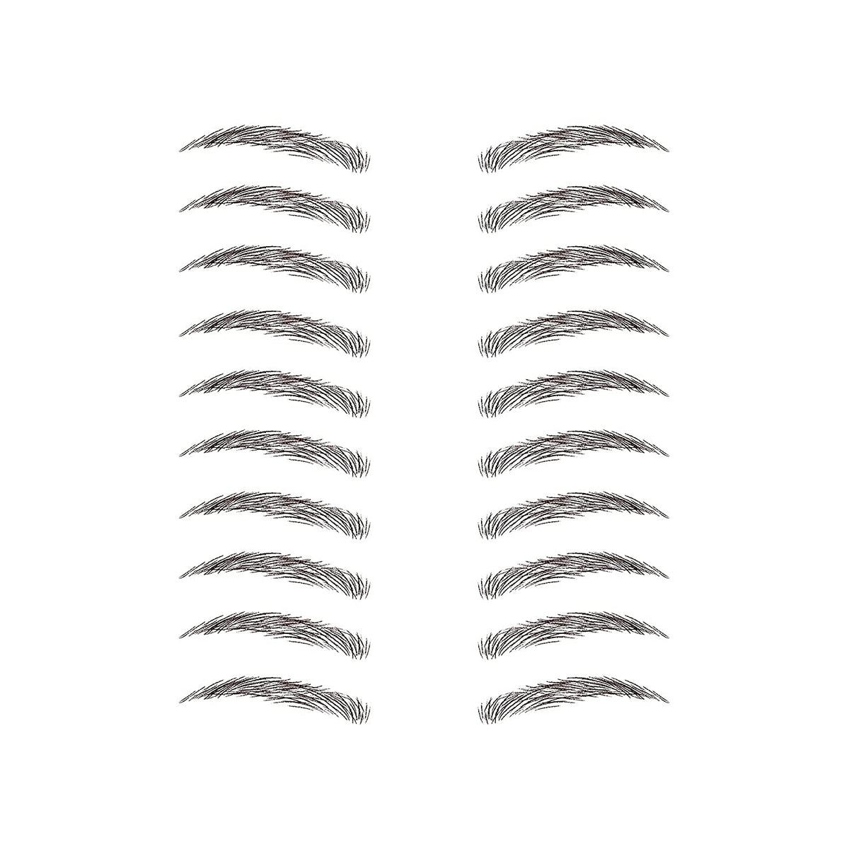 Neva Nude Instant Eyebrows - 10 Pairs Dark Brown/Black, Waterproof & Long Lasting, Easy Application