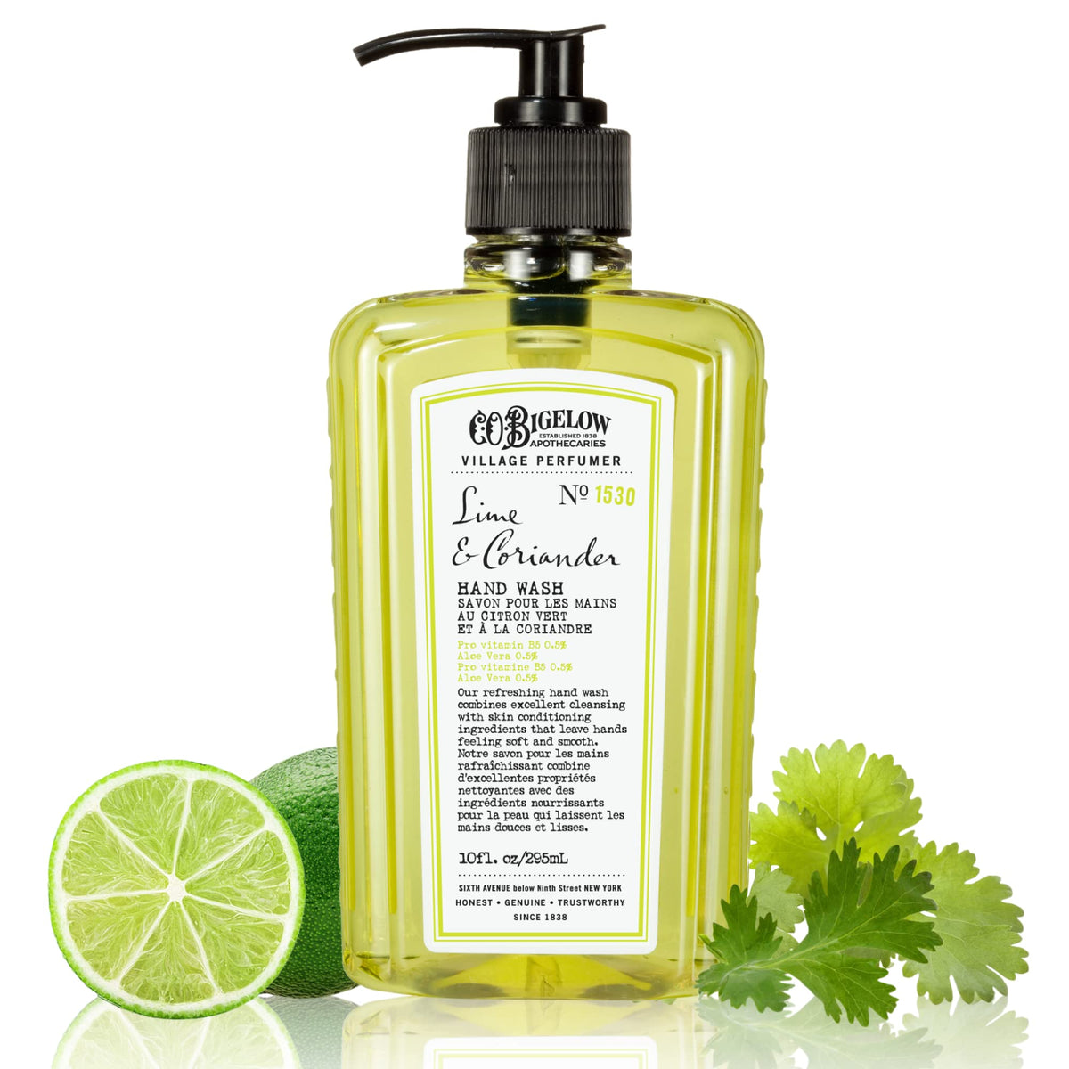 C.O. Bigelow Lime Coriander Hand Wash With Aloe Vera & Pro-Vitamin B5, 10 Fl Oz