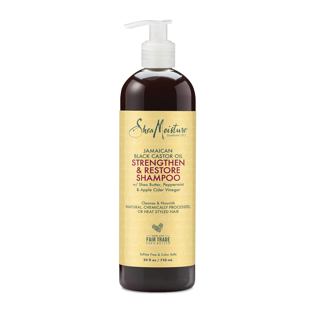 Sheamoisture Strengthen & Restore Shampoo For Damaged Hair, 24 Fl Oz, Nourishes & Cleanses