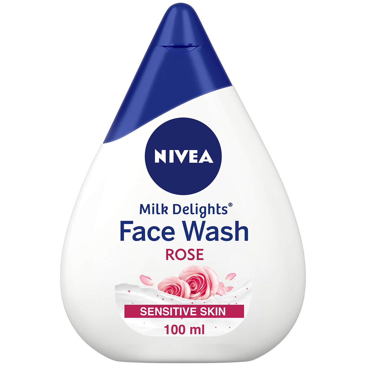 Nivea Face Wash With Rosewater For Sensitive Skin, 100Ml - Gentle Cleansing, Hydrating Formula