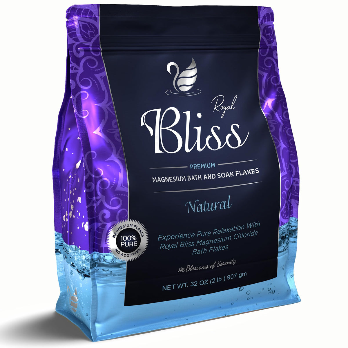 Royal Bliss Magnesium Flakes 2 Lb | 100% Pure Magnesium Chloride | Unscented Bath Soaks