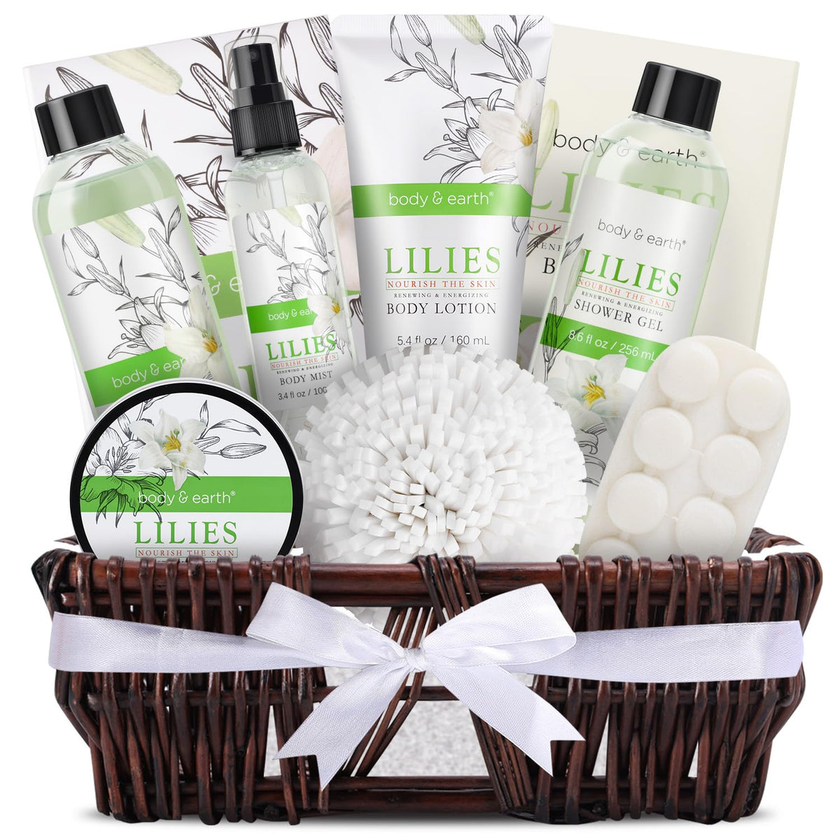 Body & Earth Spa Gift Basket For Women - 10Pcs Bath & Body Set With Bubble Bath & Lotion