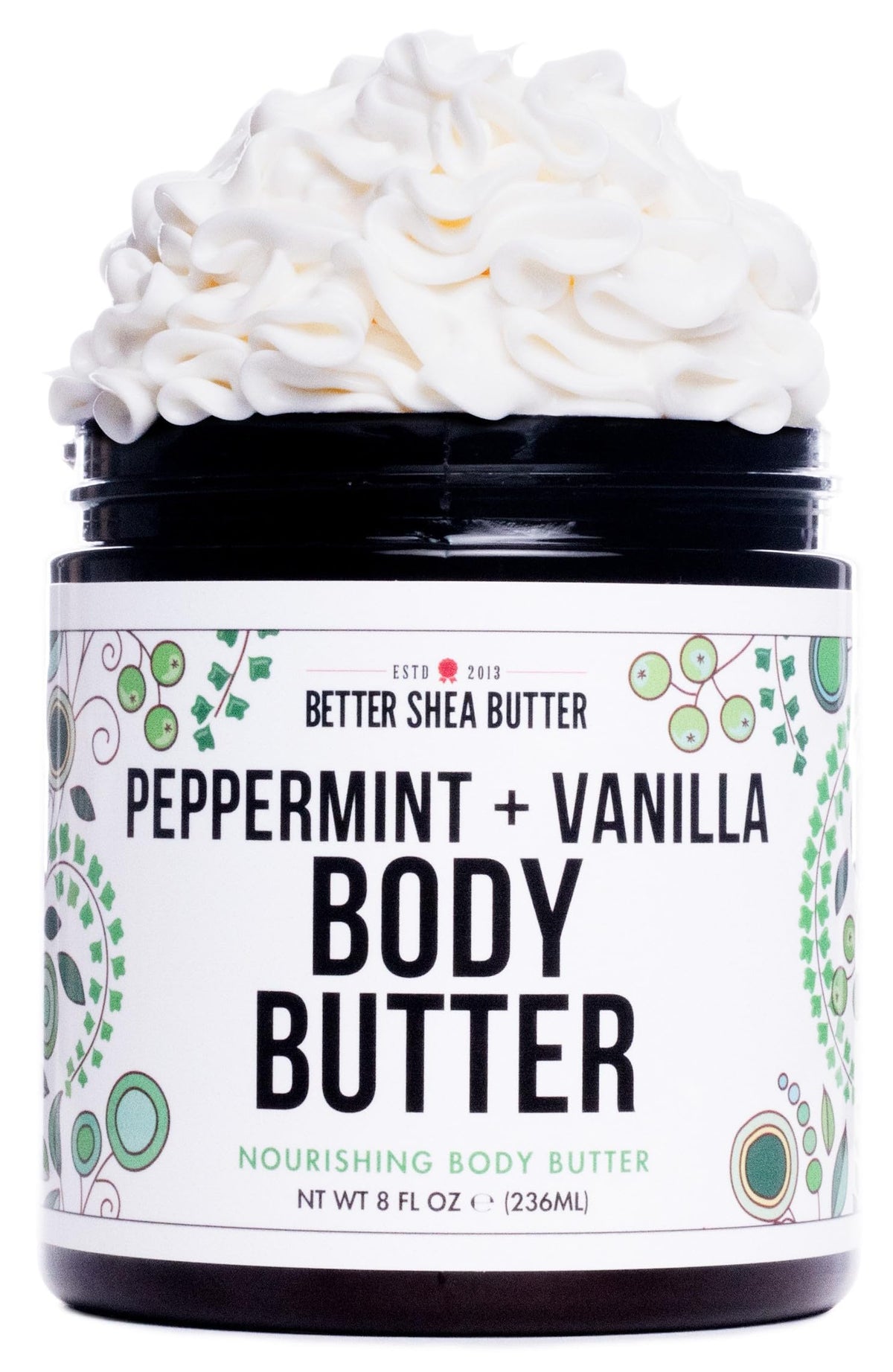 Better Shea Butter Peppermint Vanilla Body Butter - 8 Fl Oz Natural Lotion For Dry Skin