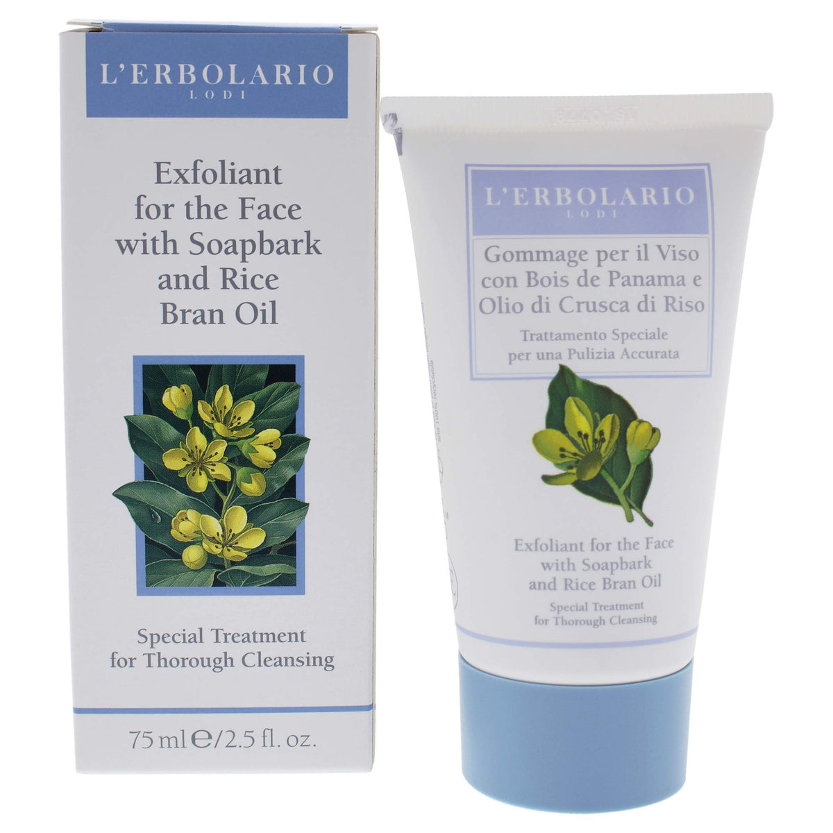 LErbolario Soapbark And Rice Bran Oil Exfoliant  With Smoothing Microgranules  Removes All Impurities And Dead Skin Cells  R