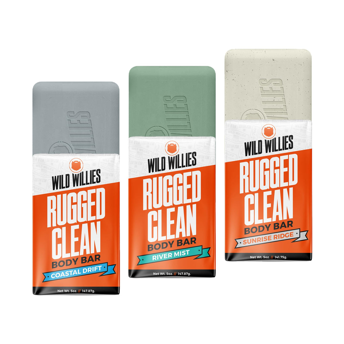 Wild Willies Moisturizing Men'S Bar Soap - Shea Butter Odor Protection - 3 Pack Variety