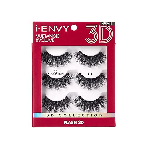 i•ENVY Faux Mink False Eyelashes - 3 Pairs Fluffy, Natural, Multiangle Volume - Black