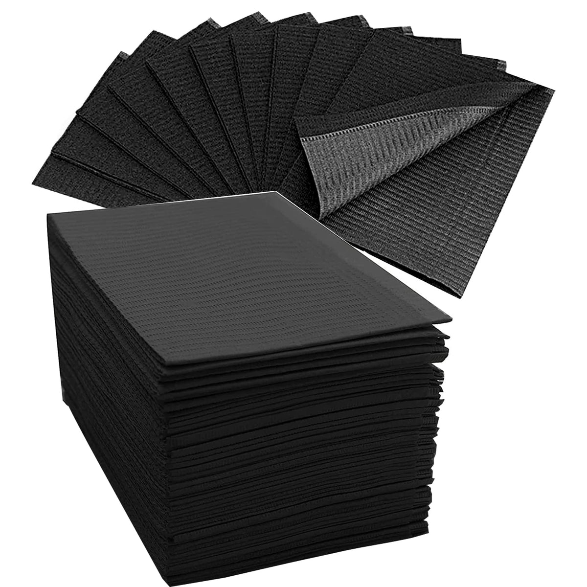 Lxiangn 125Pcs Black Disposable Nail Art Towels Mat 13&quot; X 17&quot; Waterproof 3 Ply