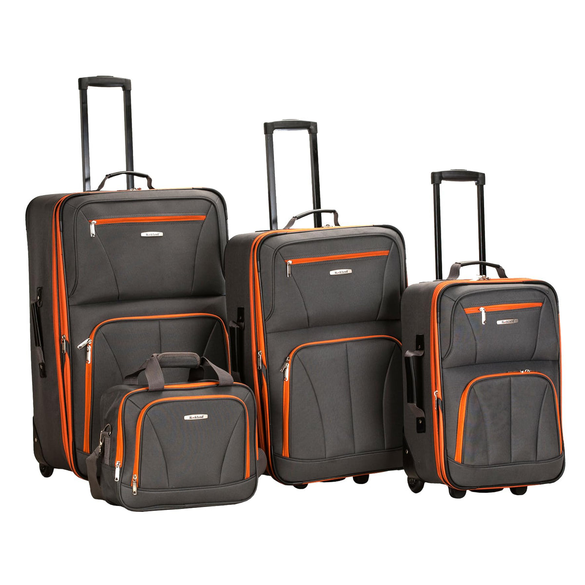 Rockland Journey 4-Piece Expandable Softside Luggage Set - Charcoal (14/19/24/28)