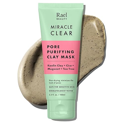 Rael Blackhead Remover Clay Mask - Exfoliating Pore Minimizer, Vegan, Hydrating, 3.4 Fl Oz