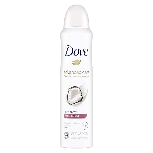 Dove Dry Spray Antiperspirant Deodorant, Caring Coconut, 3.8 Oz - Long-Lasting Protection