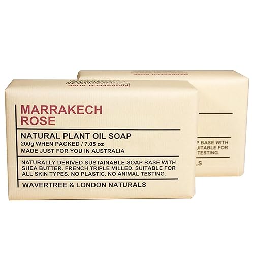 Wavertree & London Marrakech Rose Scented Soap Bars - 2 Pack, 7Oz Moisturizing Shea Butter