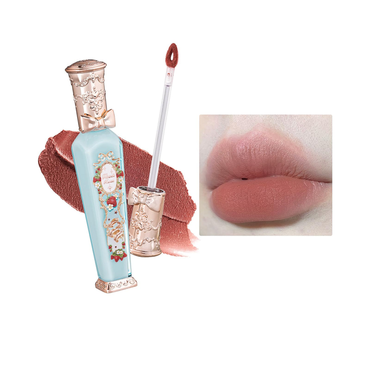 Flower Knows Strawberry Rococo Matte Lip Cream, Waterproof Lip Stain, 0.12 Fl Oz, S03 Caffe Mocha