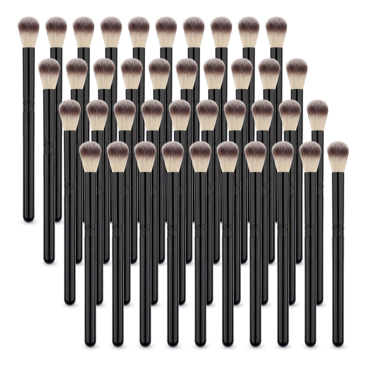 Urtlia 40Pcs Lash Shampoo Brushes Set - Fluffy Makeup & Eyelash Cleaning Brushes, Black Metal