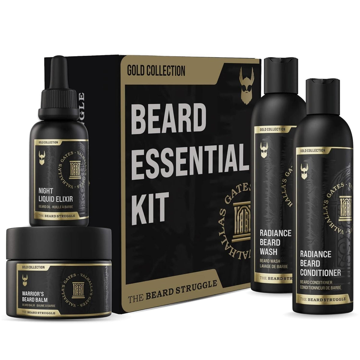 The Beard Struggle Beard Growth Kit - Balm, Oil, Wash & Conditioner - Gold Collection