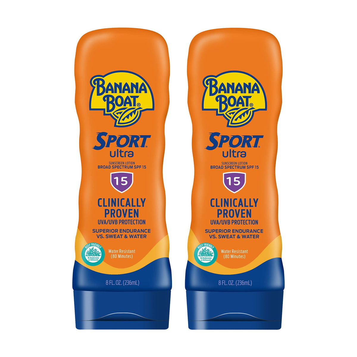 Banana Boat Sport Ultra Spf 15 Sunscreen Lotion Twin Pack - Oxybenzone Free, Water Resistant