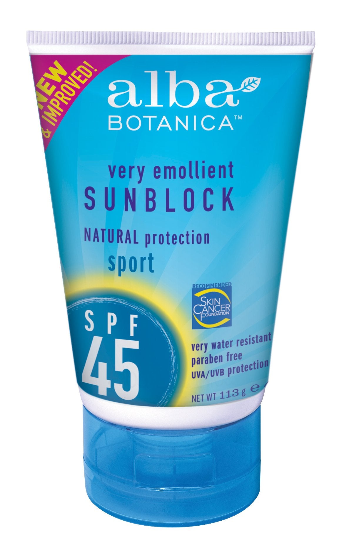 Alba Botanica Spf 45 Sunscreen Sport, 4 Oz Tube (2 Pack) - Purple, Water Resistant, Broad Spectrum