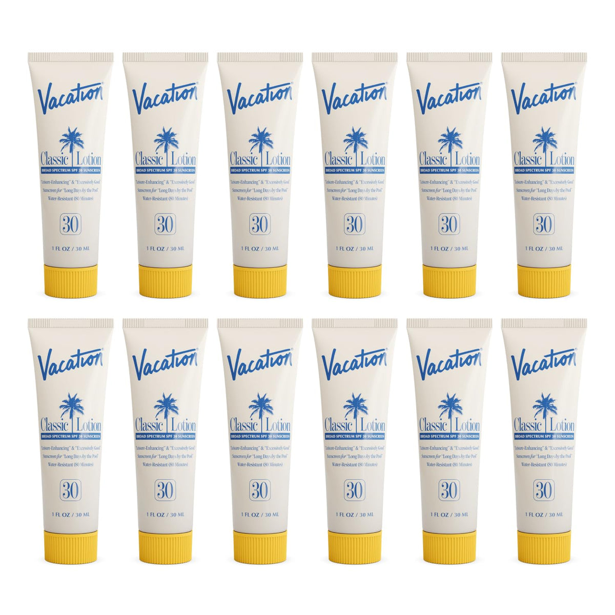 Vacation Mini Classic Sunscreen Spf 30, Water-Resistant, Travel Size, Bulk Pack Of 12