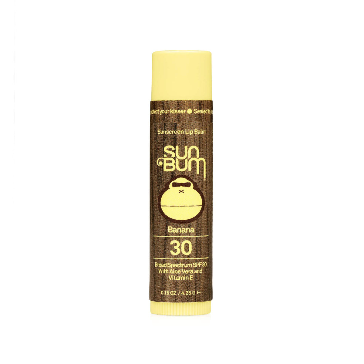 Sun Bum Spf 30 Vegan Lip Balm - Banana Flavor, Broad Spectrum Uva/Uvb, Moisturizing, 0.15 Oz