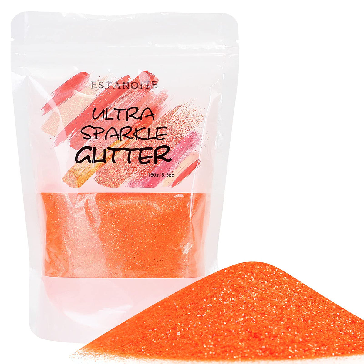 Estanoite 150g Neon Orange Holographic Extra Fine Glitter for Resin, Crafts, Nail Art, Makeup