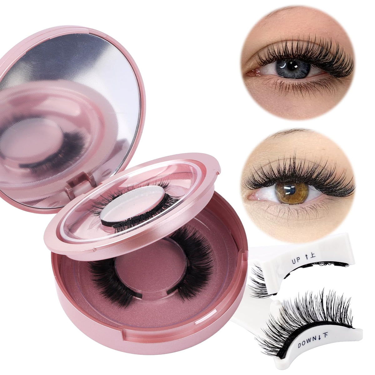 Fadvan Magnetic Eyelashes - 2 Pairs Reusable, No Glue, Natural Look, 10-16Mm Wispy