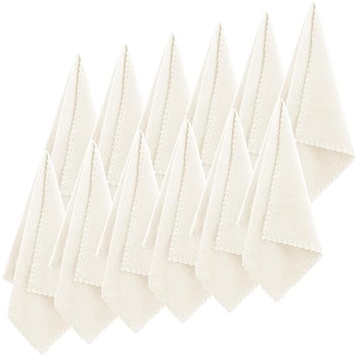 Syhood Microfiber Face Wash Cloths - 12 Pack, 12X12In Soft Makeup Remover Towels, White