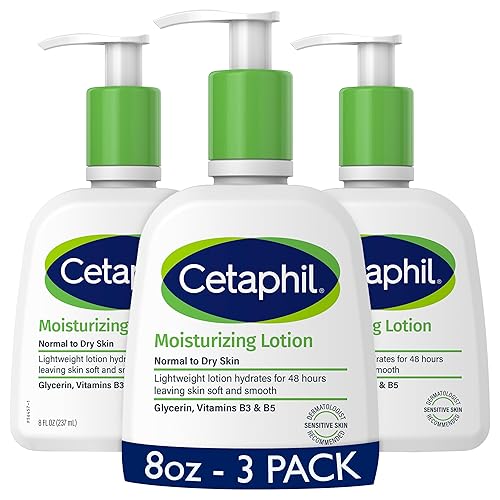 Cetaphil Face & Body Moisturizer, 8 Oz Pack Of 3, Hydrating, Fragrance Free, Sensitive Skin