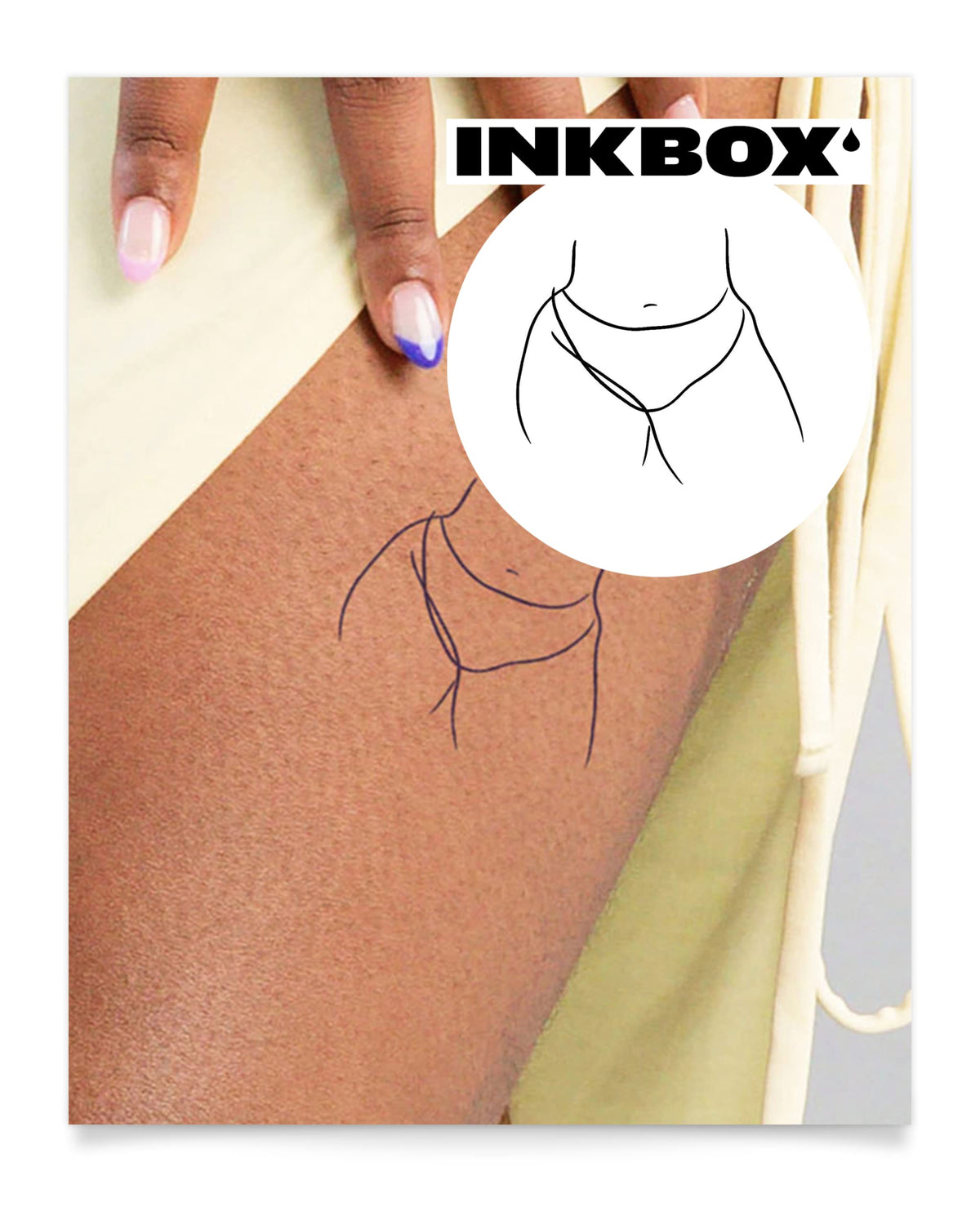 Inkbox Semi-Permanent Temporary Tattoo - Water-Resistant, Lasts 1-2 Weeks, Hips From Heaven 3X