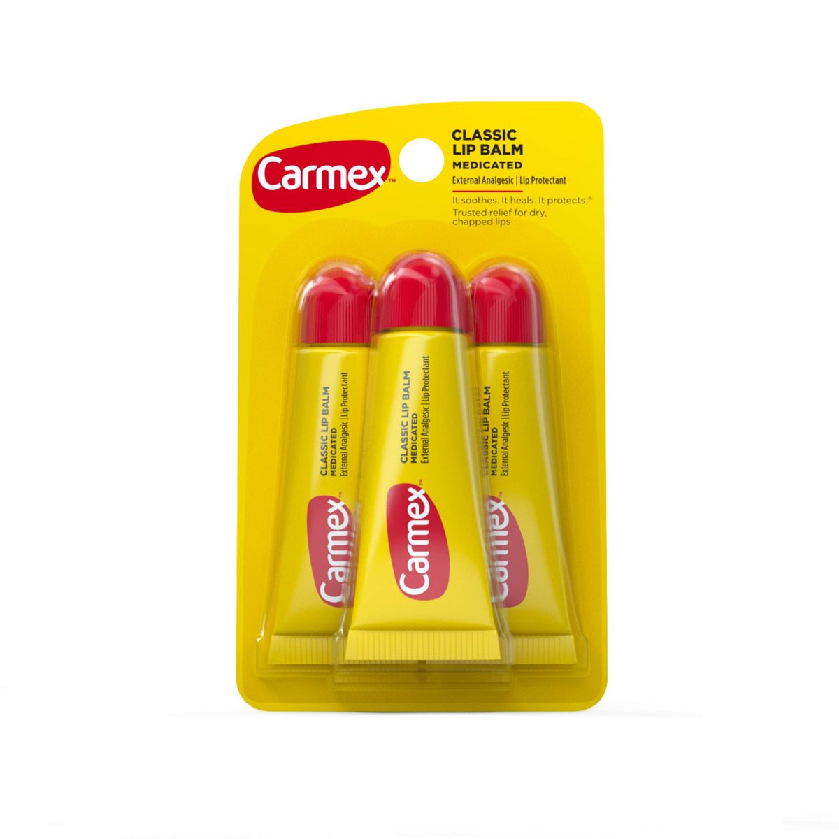 Carmex Original Flavor Lip Balm Tube Value Pack, 0.35 Oz (3 Count) - Moisturizing Relief