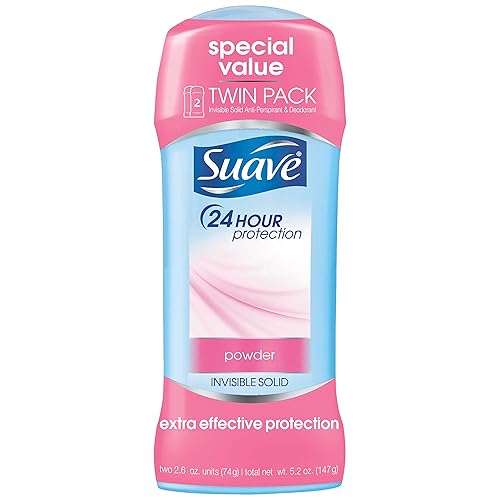 Suave Antiperspirant Deodorant Stick, Powder, 2.6 Oz, Twin Pack - Unilever