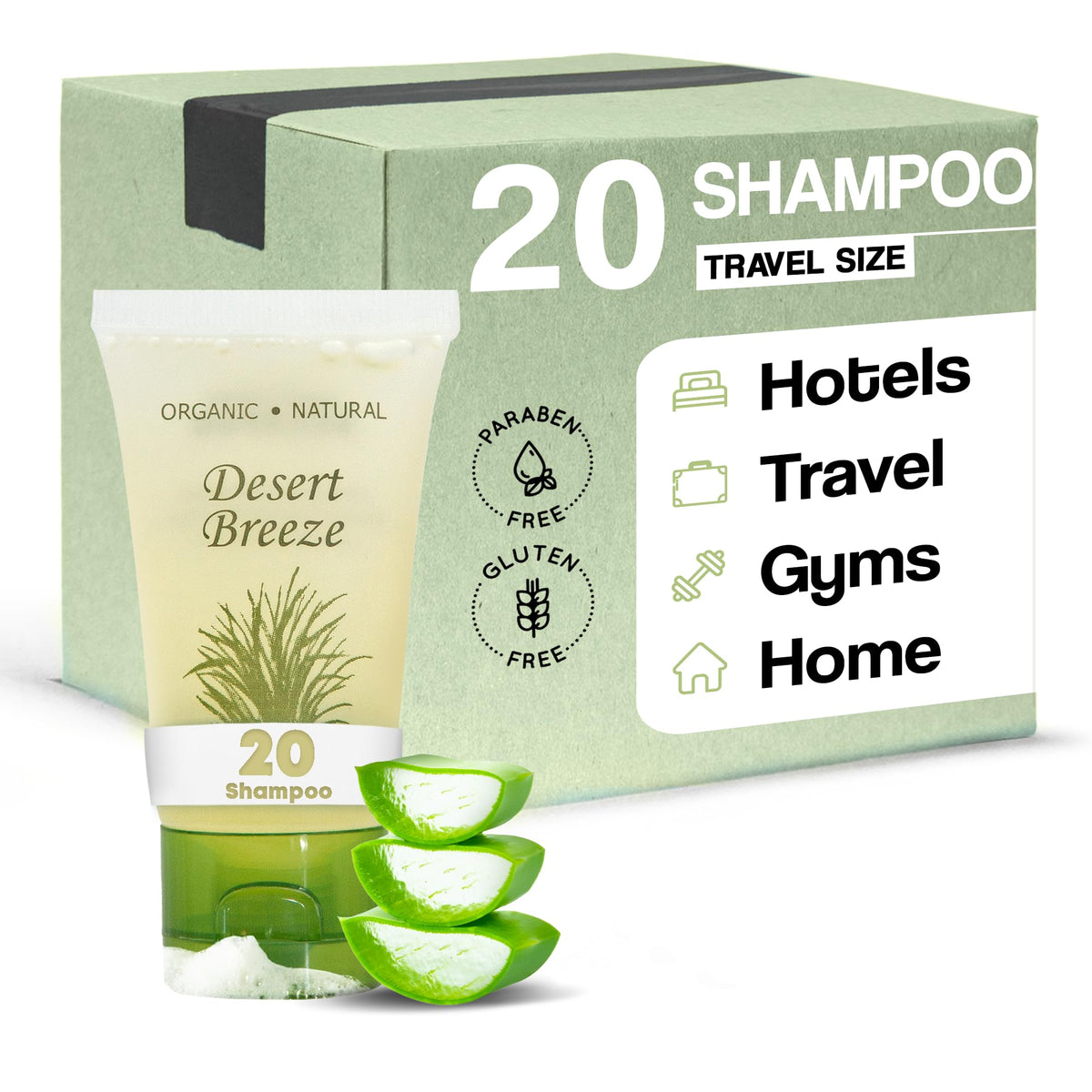 Desert Breeze Travel Size Shampoo, 1 Oz Flip Cap - Case Of 20 Hotel Toiletries