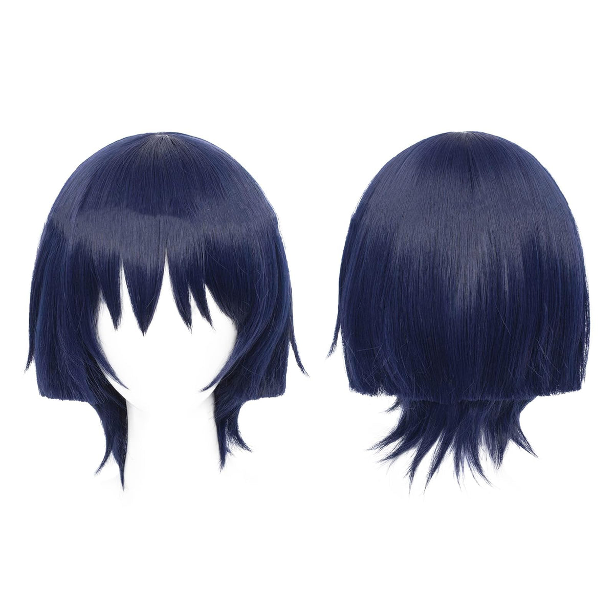 DAZCOS Blue Scaramouche Cosplay Wig - Short Straight Bob Hair for Halloween