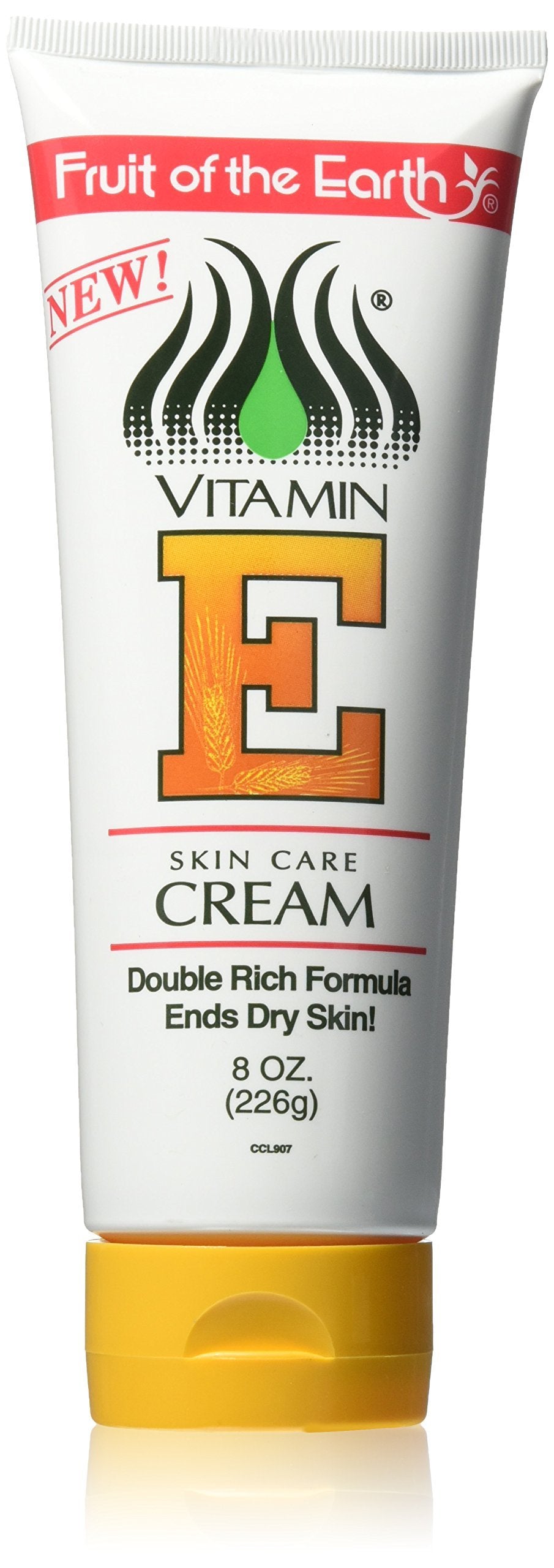 Fruit Of The Earth Vitamin E Cream, 8 Oz - Moisturizing Skin Care, White & Yellow Tube