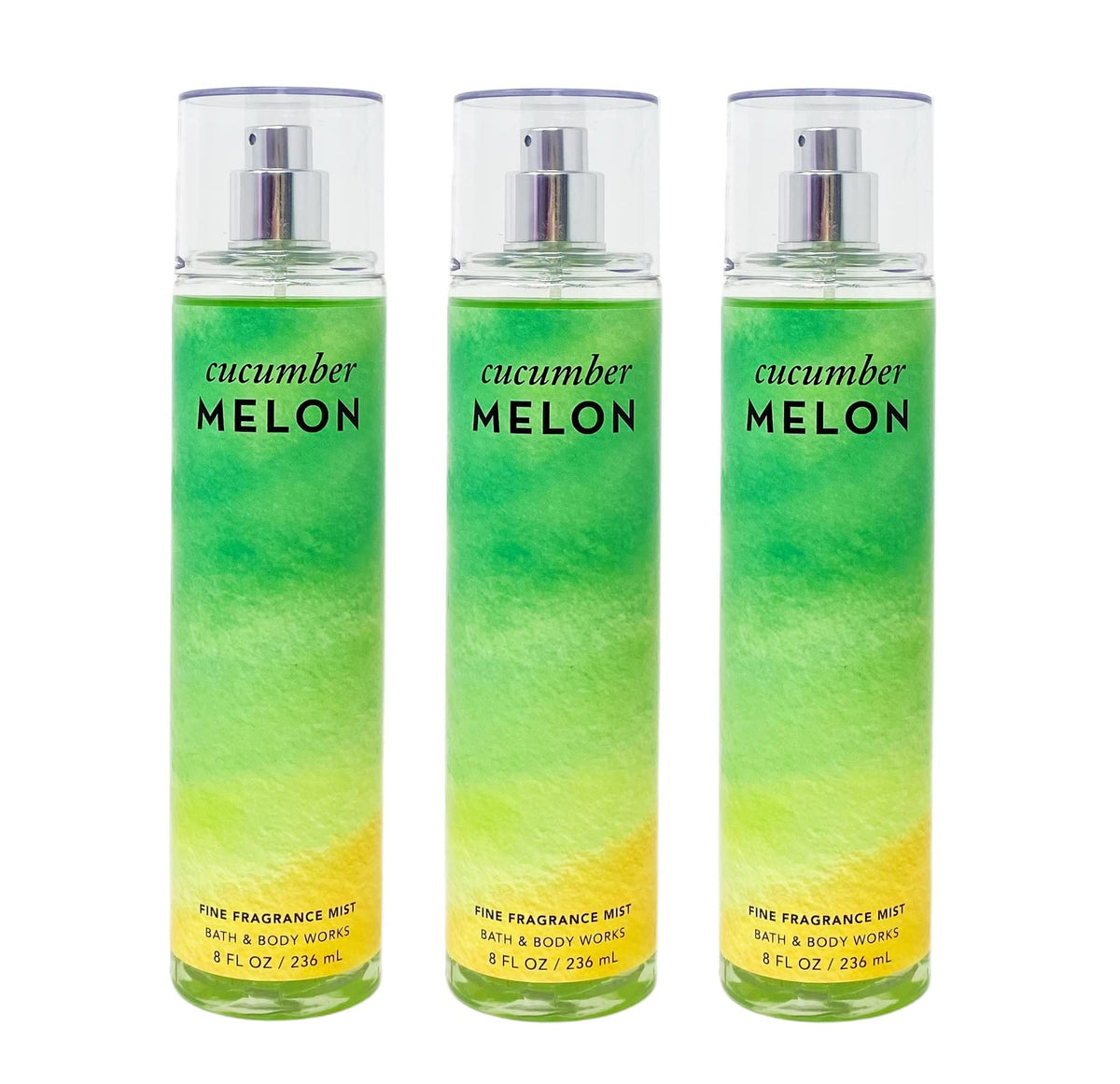 Bath & Body Works Cucumber Melon Fine Fragrance Mist Gift Set - 3 Full Size 8 Fl Oz Bottles