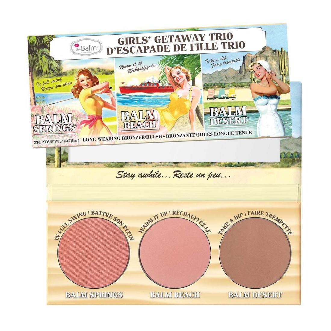 Thebalm Girls' Getaway Trio - Highlighting Powder Cheek Palette With Fade Resistant Blushes/Bronzers