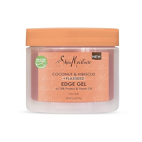 Sheamoisture Flaxseed Edge Control Gel For Curly Hair, Coconut & Hibiscus, 3.5 Oz